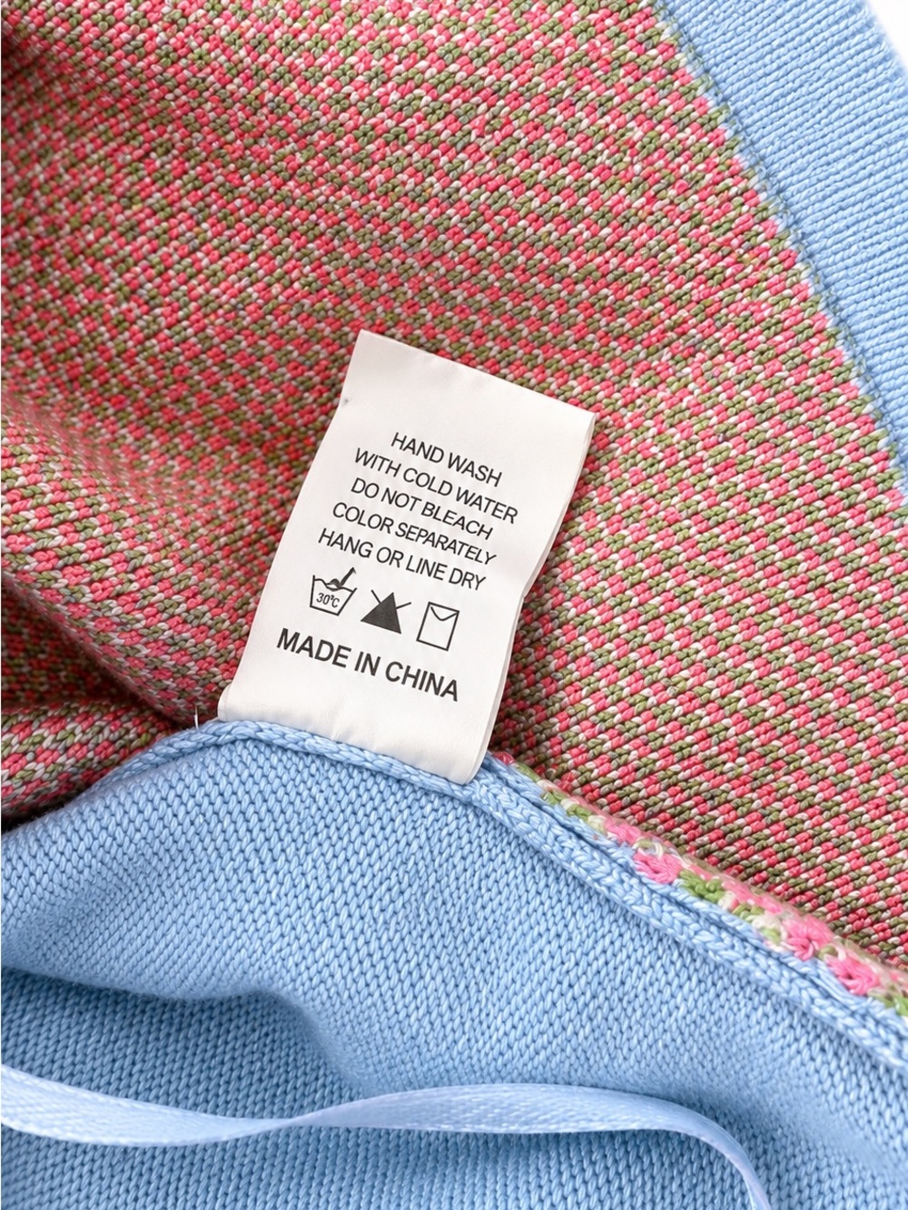 Luna Ivy Strawberry Sweater Vest Size Small Blue Checkered Knit Cottagecore - Picture 10 of 10